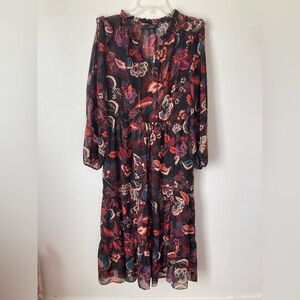 Maia floral chiffon midi dress size 10